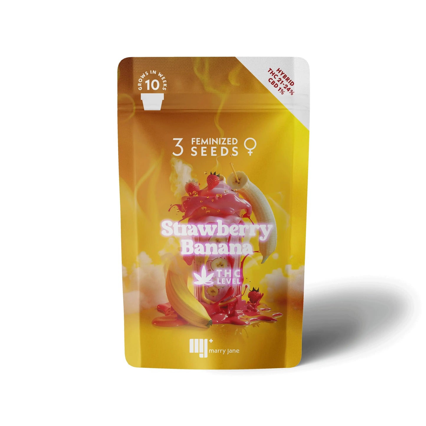 Strawberry Banana CBD cannabis seeds - indica-dominant hybrid with sweet fruity flavor and enhanced CBG content